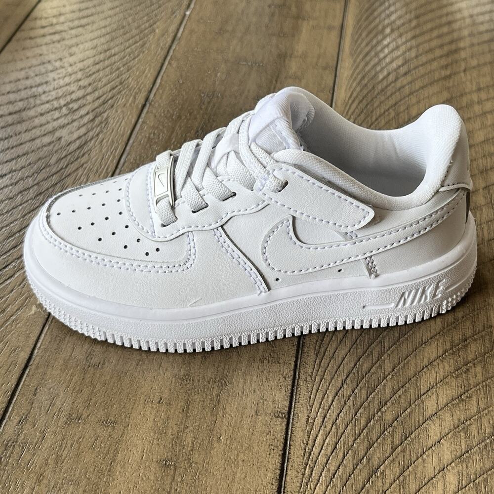 Nike Force 1 Low EasyOn PS White Sneakers US 9C Unisex Kids FN0237-111 Excellent - Picture 5 of 11